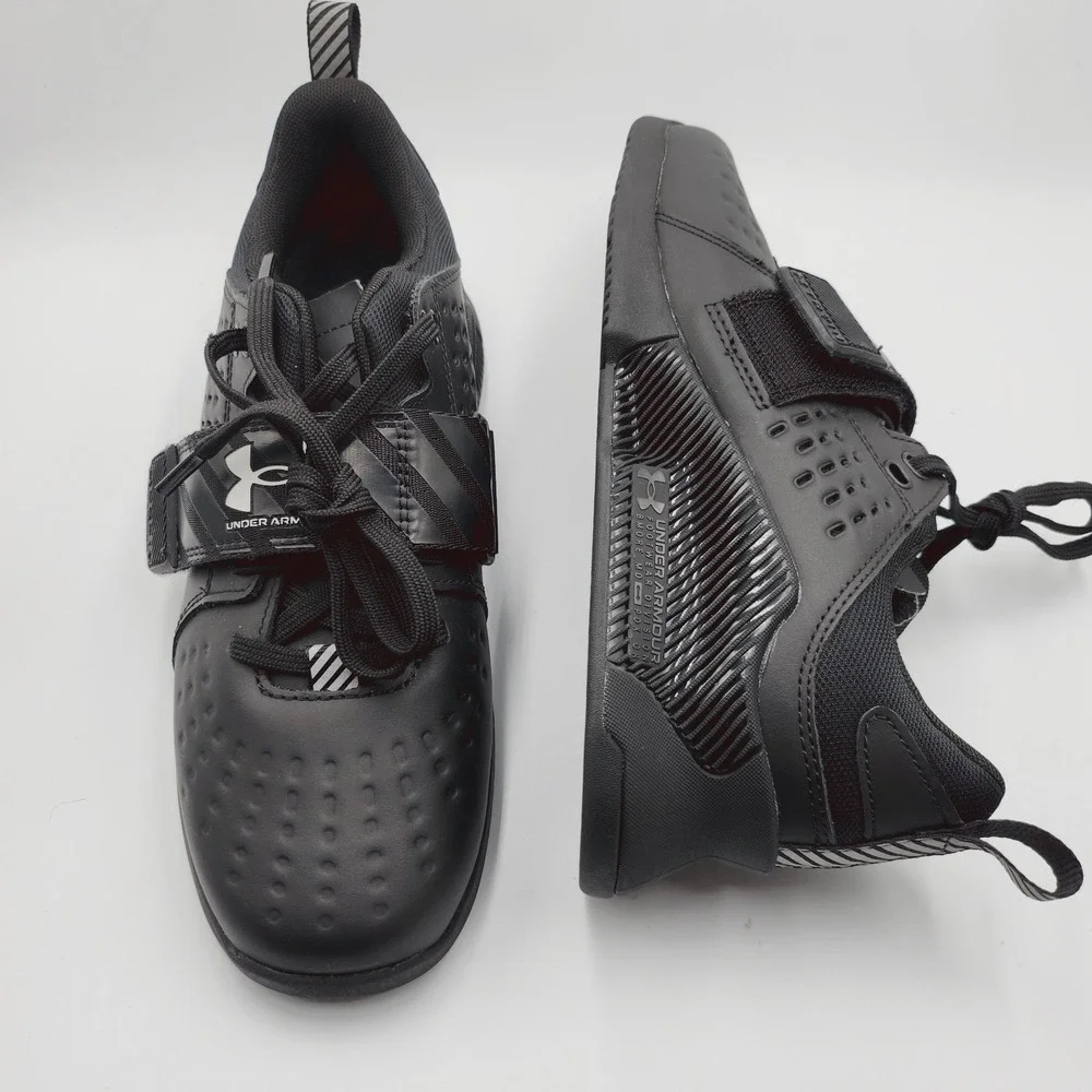 Unisex Size M6.5/W8 Under Armour Gym Shoes Reign Lifter Black White 3028028-001
